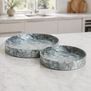 طقم صواني تقديم دائرية 4.5 سم، 5 سم، 30*30*4.5 سم - SK-5355 | SKU SK-5355