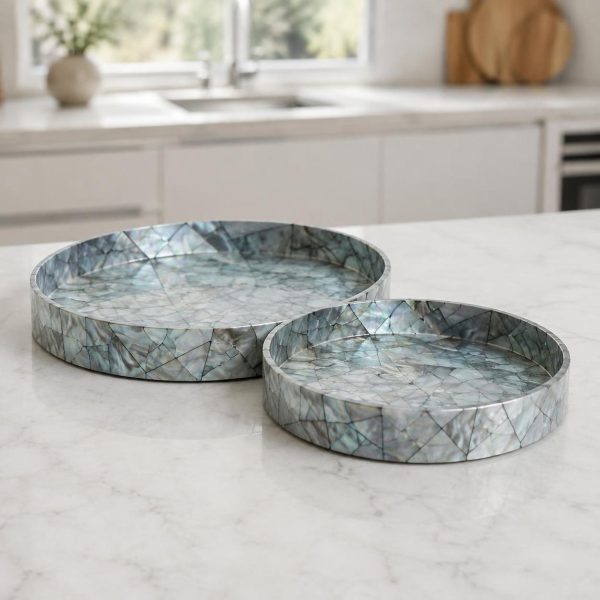 طقم صواني تقديم دائرية 4.5 سم، 5 سم، 30*30*4.5 سم - SK-5355 | SKU SK-5355