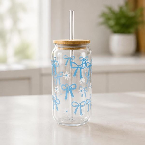 Glass Cup With Straw - SK-5431 كوب زجاج مع قشة - SK-5431 | SKU SK-5431