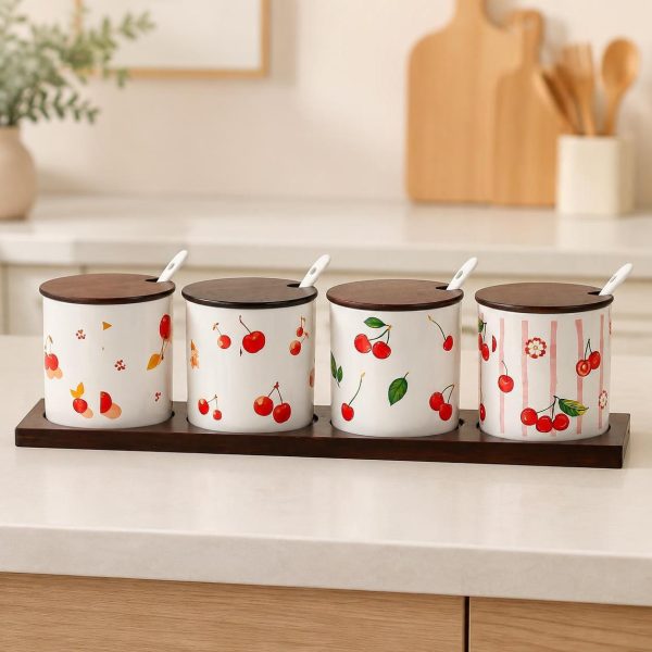 4Pieces Sugar Jar Set - SK-5437 طقم برطمانات - SK-5437 | SKU SK-5437