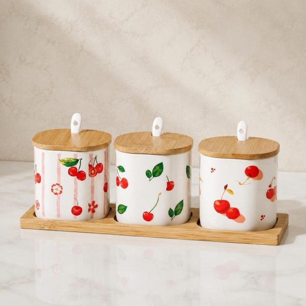 3Pieces Sugar Jar Set - SK-5438 طقم برطمانات - SK-5438 | SKU SK-5438