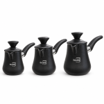 Barella Black Turkish Coffee Pot Set 3 Pieces