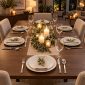Dorsch cutlery set on a family dinner table for six