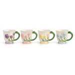 Tulip Ceramic Mug with Green Handle