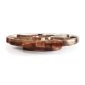 Divided wooden serving plate side view showing the rotating base