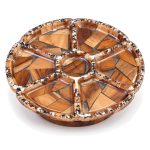 Divided Wooden Serving Plate with Rotating Base