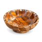 Footed wooden serving bowl 20 cm, wood and resin mosaic on a short foot
