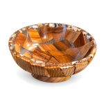 Footed Wooden Serving Bowl, 20 cm
