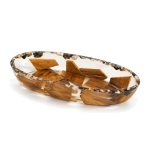 Oval Wood and Resin Nuts Dish