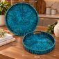 2-Piece Round Mosaic Serving Tray Set 30 cm & 35 cm - SK-5351