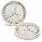 طقم صواني صدف دائري أزرق قطعتين 30 و35 سم | Blue mother of pearl round tray set, 2 pieces 30 and 35 cm