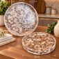 Brown Mother of Pearl Round Tray Set 30 & 35 cm - SK-5353