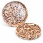 طقم صواني صدف دائري بني بنقشة سداسية 30 و35 سم | Brown hexagon mother of pearl round tray set 30 and 35 cm