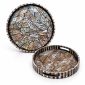 طقم صواني صدف دائري بني غامق قطعتين 30 و35 سم | Dark brown mother of pearl round tray set, 2 pieces 30 and 35 cm