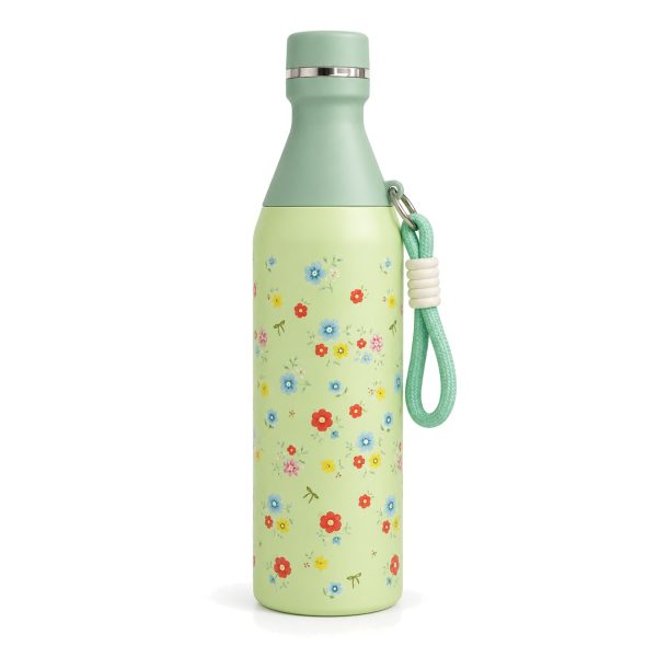 Floral stainless water bottle 500 ml green Green floral stainless water bottle 500 ml
