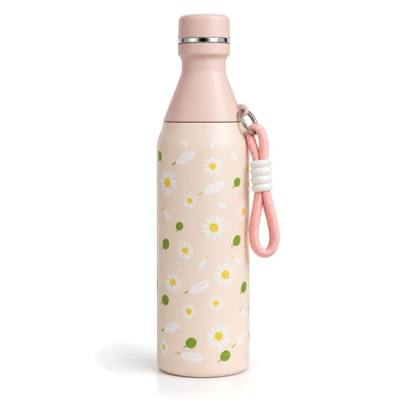 Floral stainless water bottle 500 ml peach Peach floral stainless water bottle 500 ml