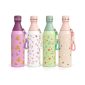 Floral stainless water bottle 500 ml in purple, white, green and peach