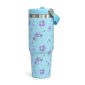 Light blue floral stainless tumbler 900 ml