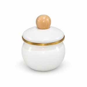 White Metal Sugar Jar 9 cm - SK-5418 | سكرية معدن ابيض 9 سم