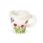Hand-painted floral ceramic mug with butterflies