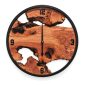 Natural wood and black wall clock 50 cm