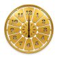 Gold wall clock with black numbers 50 cm