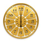 Gold Wall Clock with Black Numbers 50 cm