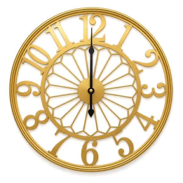 Open frame gold wall clock 50 cm