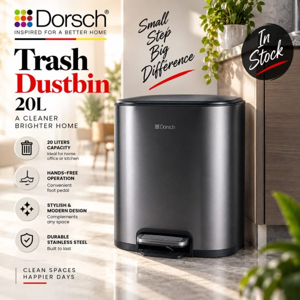 سطل زبالة 20 لتر دورش DH-04120 - Dorsch Dustbin 20L سطل زبالة 20 لتر دورش DH-04120 - Dorsch Dustbin 20L