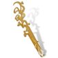 Gold-tone Ramadan tong SK-4911, Arabic calligraphy design with calla lily