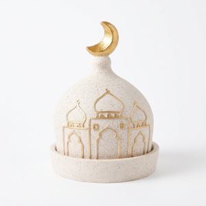 Small mosque dome date server with gold crescent, 15 cm – SK-4929
