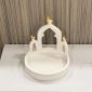 Stone-look Ramadan serving tray with mosque arches and gold crescents – SK-4930