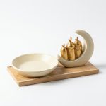 Ramadan Crescent Date Serving Set with Gold Domes – 15 cm Dish – SK-4937