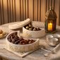 Crescent box with chocolates on an iftar table