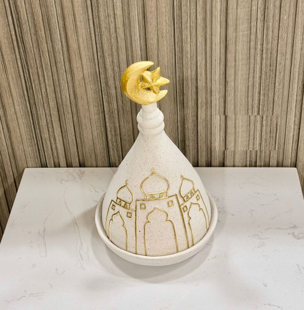 تمرية حجر رمضانية برسمة جامع ذهبية وهلال – SK-4954