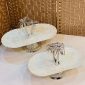 Palm tree serving stands in silver – SK-4986