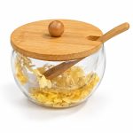 Yellow Flower Glass Sugar Bowl